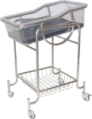 TY-E03-I Stainless Steel Baby Car (with Transparent High-Strength Baby Basin)