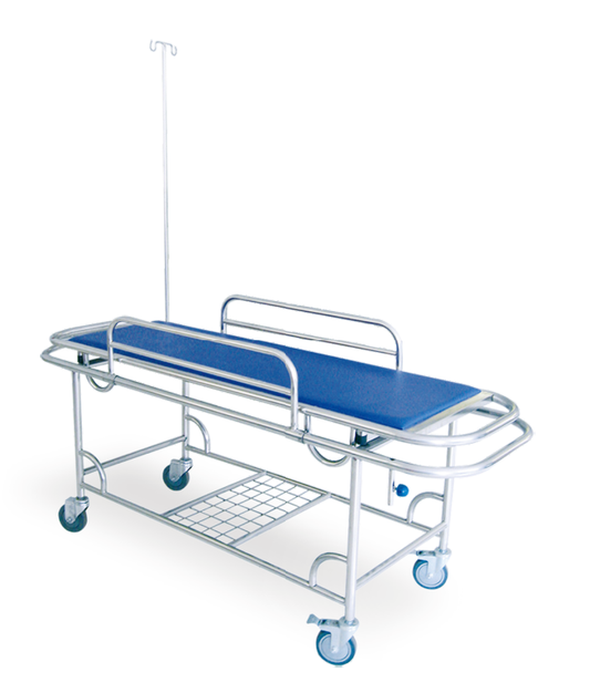 TY-B47 Stainless Steel Patient Trolley (with 4 Small Wheels)