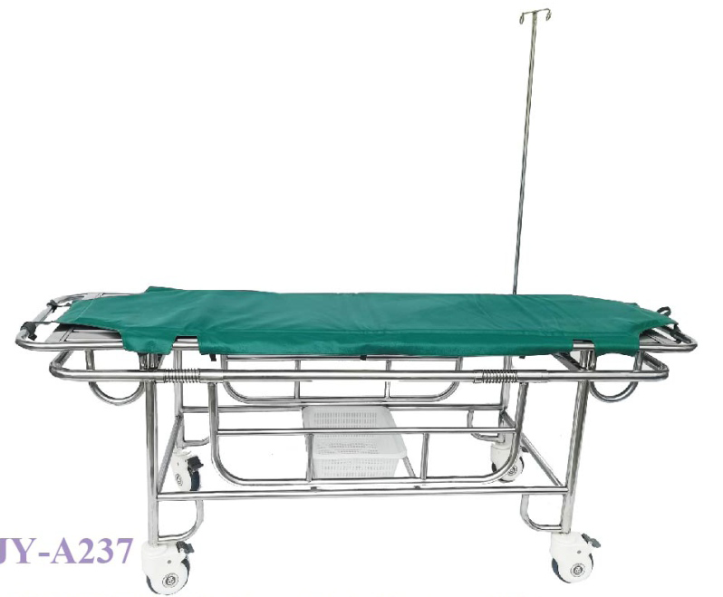 TY-B47 Stainless Steel Patient Trolley (with 4 Small Wheels)