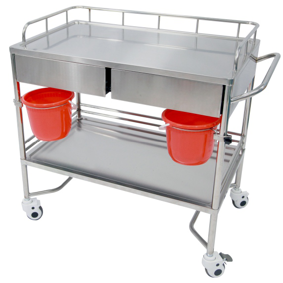 TY-D14 Stainless Steel Two-Layer Treatment Trolley
