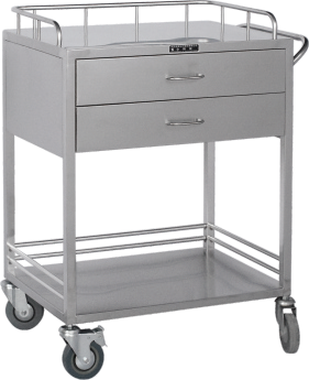 TY-D40 Stainless Steel Double-Drawer Medicine Delivery Trolley