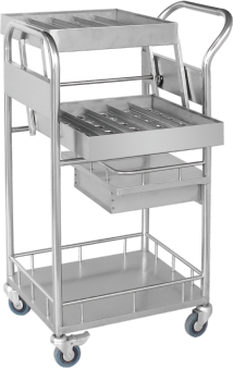 TY-D42 Stainless Steel Reverse Rotating Medicine Delivery Trolley