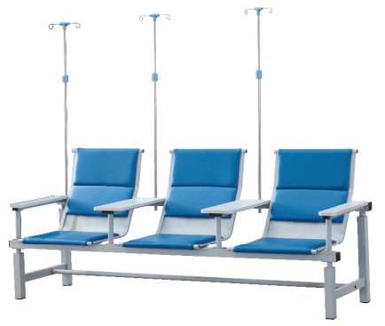 TY-H04 Three-person Connected Infusion Chair (Steel/Stainless Steel)